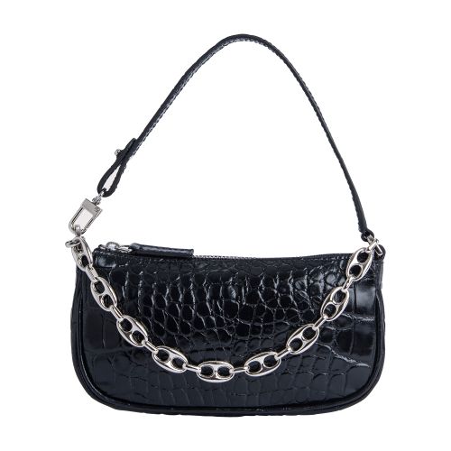 BY FAR Mini Rachel Croco Embossed Leather Bag