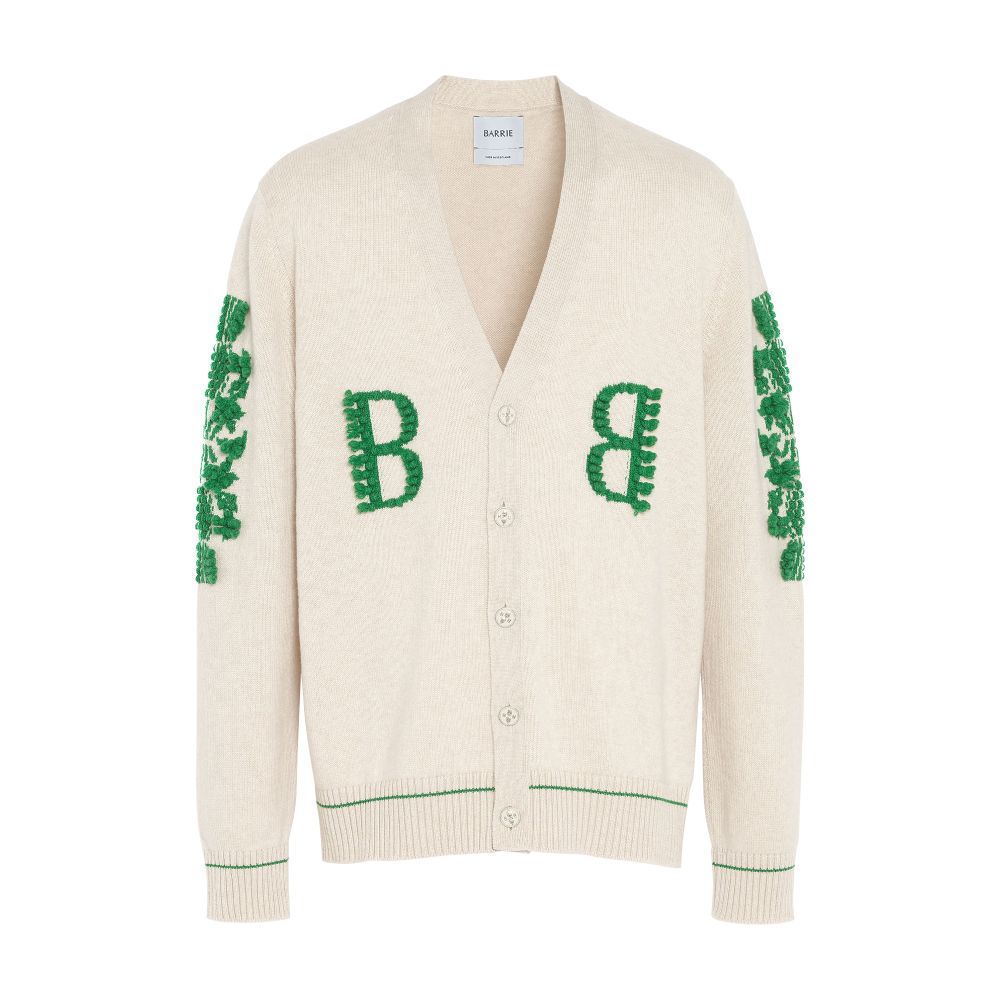 Barrie 3D logo V-neck cashmere cardigan