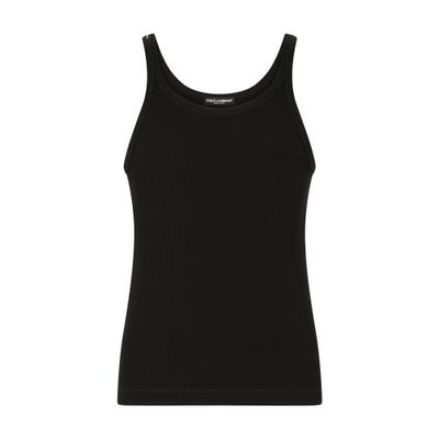 Dolce & Gabbana Fine-rib cotton jersey singlet