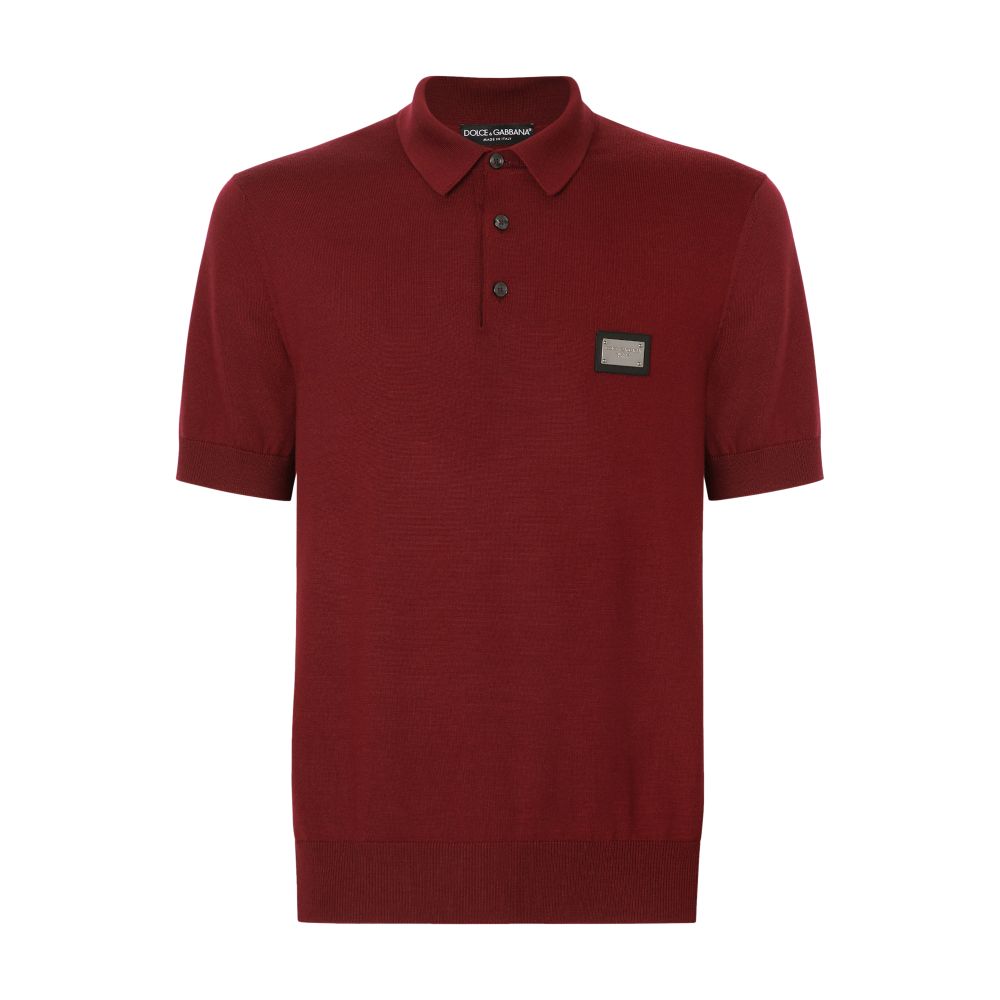 Dolce & Gabbana Wool polo-shirt with branded tag