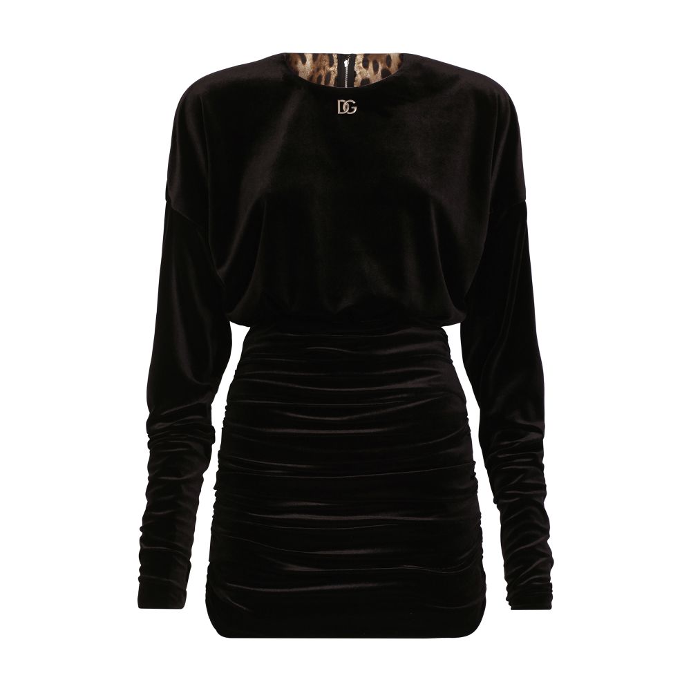 Dolce & Gabbana Short draped velvet dress