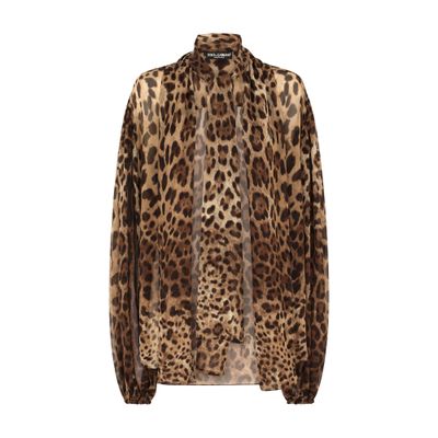 Dolce & Gabbana Leopard-print chiffon shirt