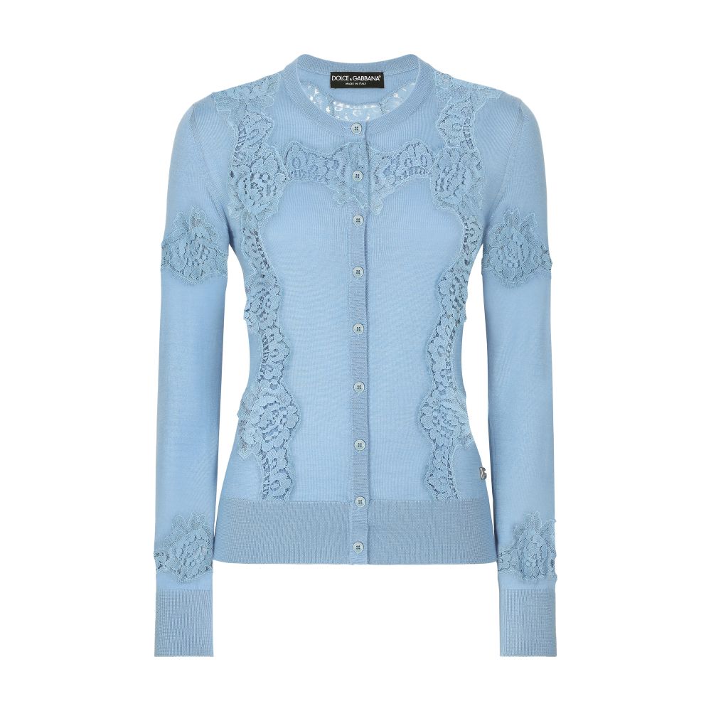 Dolce & Gabbana Cashmere and silk cardigan with lace