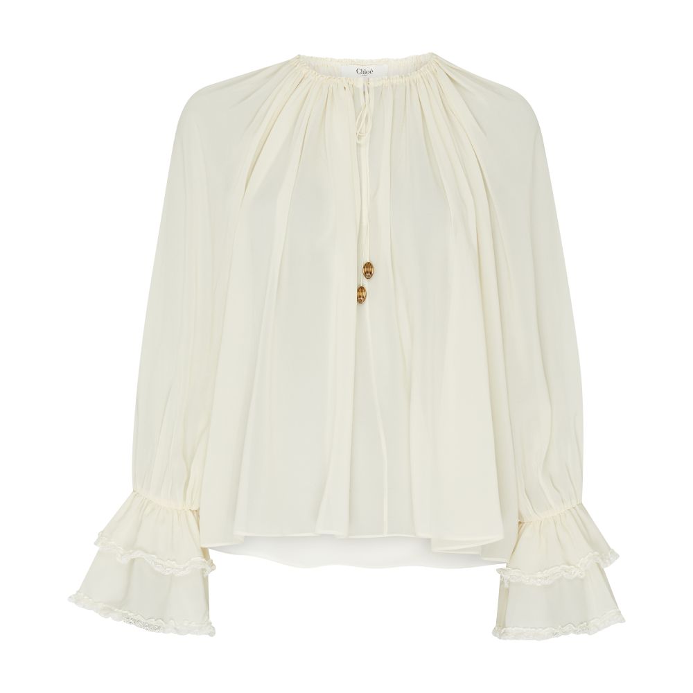 Chloé Ruffled silk blouse