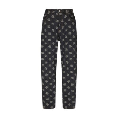 Dolce & Gabbana Stretch jacquard pants DG logo