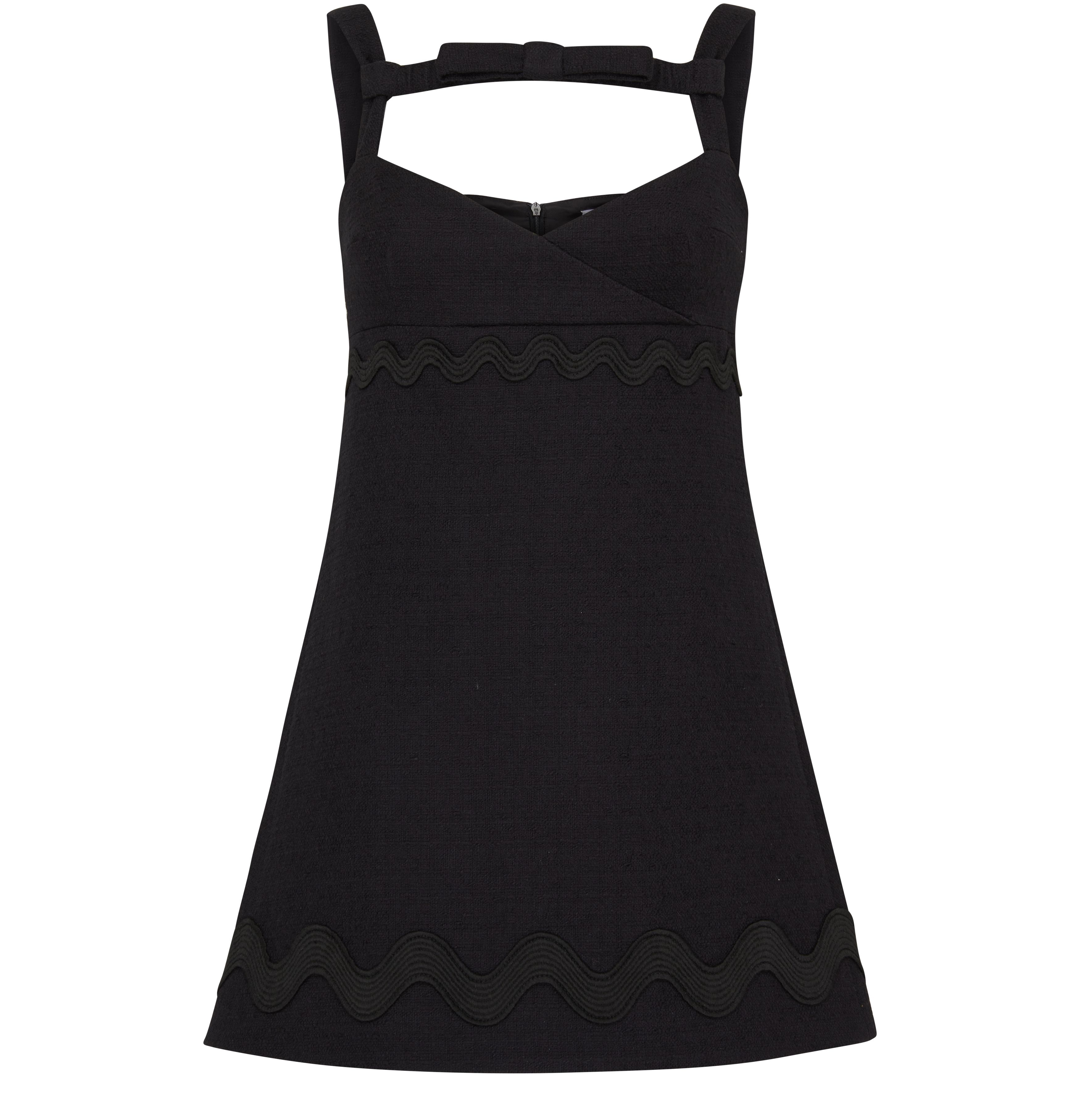 Patou Contrasted braid bow mini dress