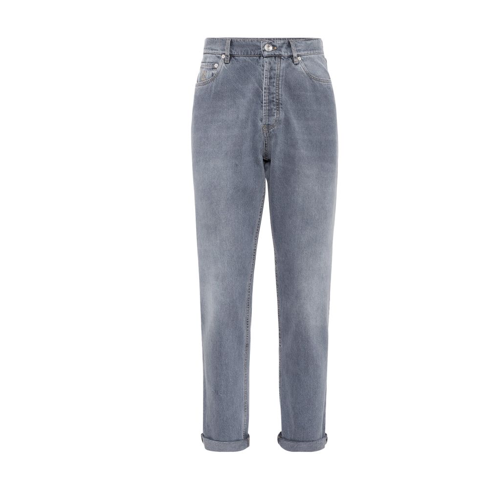 Brunello Cucinelli Greyscale denim trousers