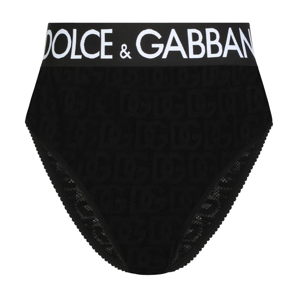 Dolce & Gabbana High-waisted tulle jacquard briefs