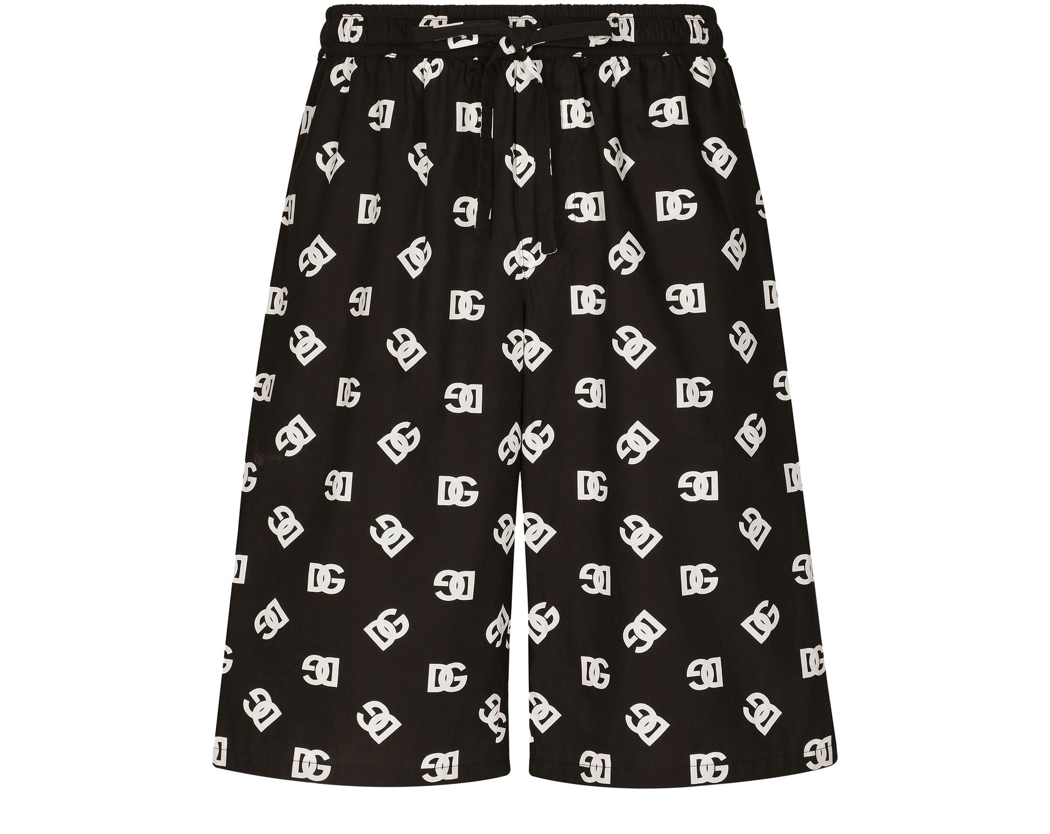 Dolce & Gabbana Cotton jogging shorts with DG Monogram print