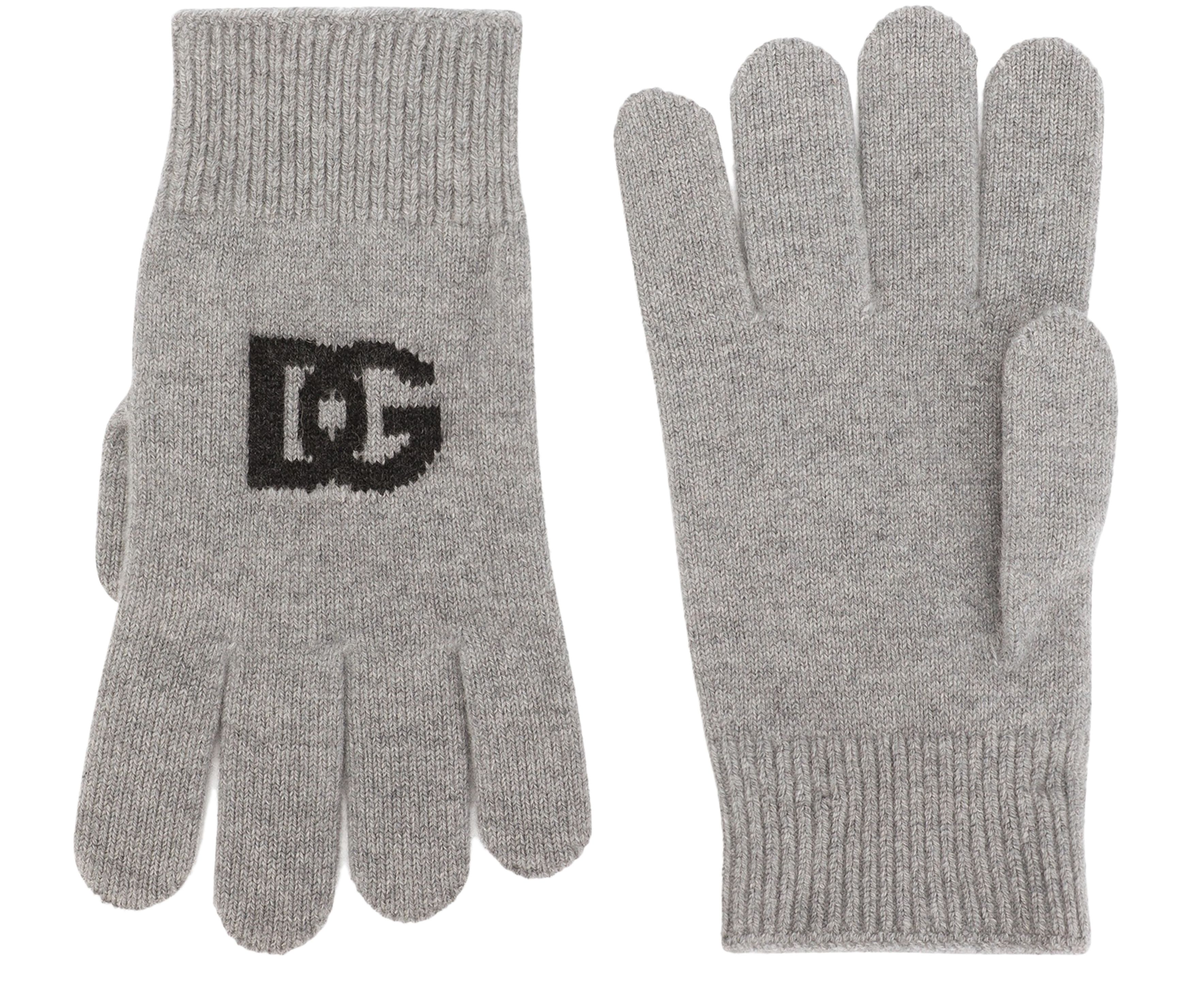 Dolce & Gabbana Cashmere gloves with DG logo