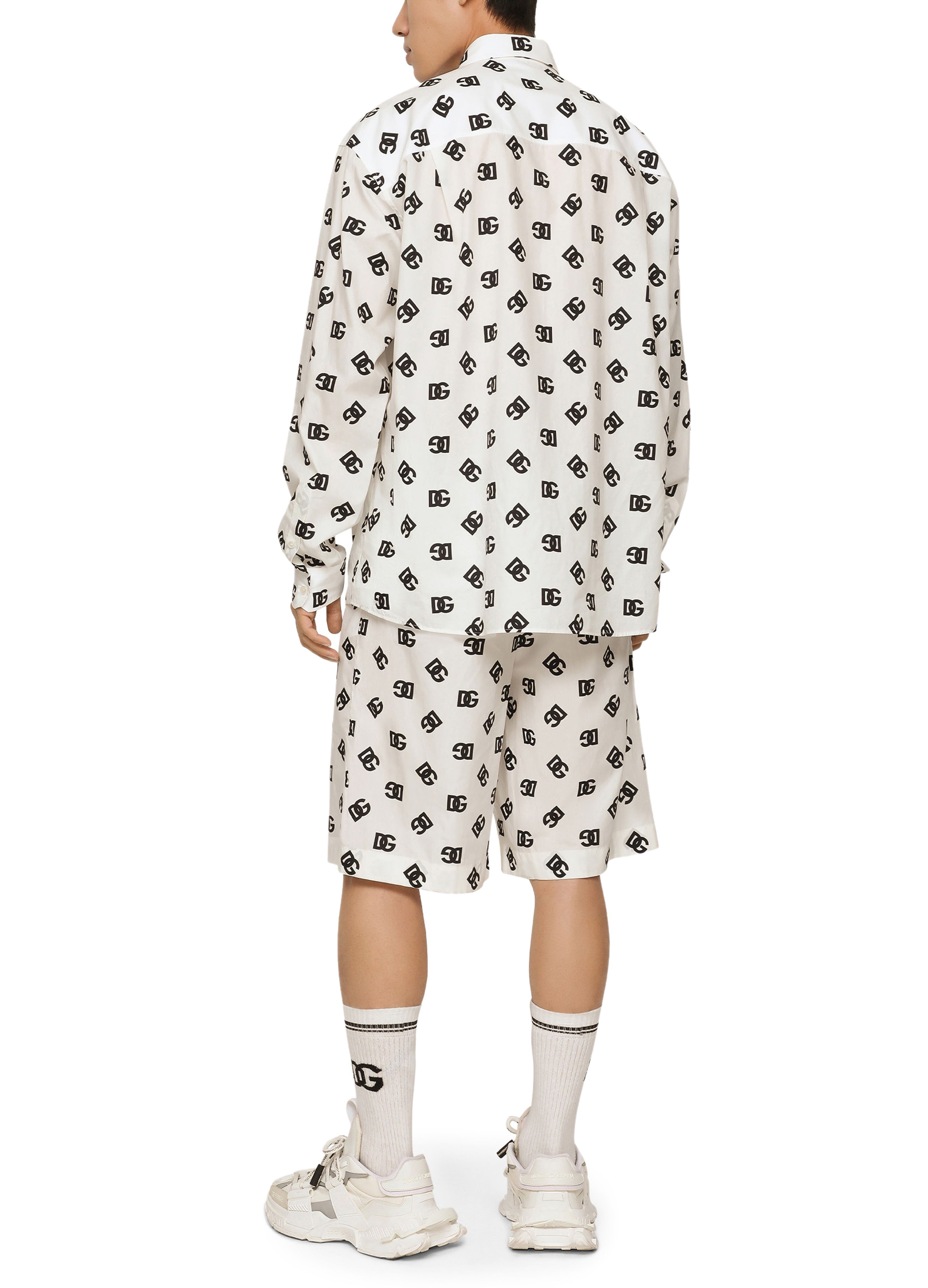 Dolce & Gabbana Oversize cotton shirt with DG Monogram print