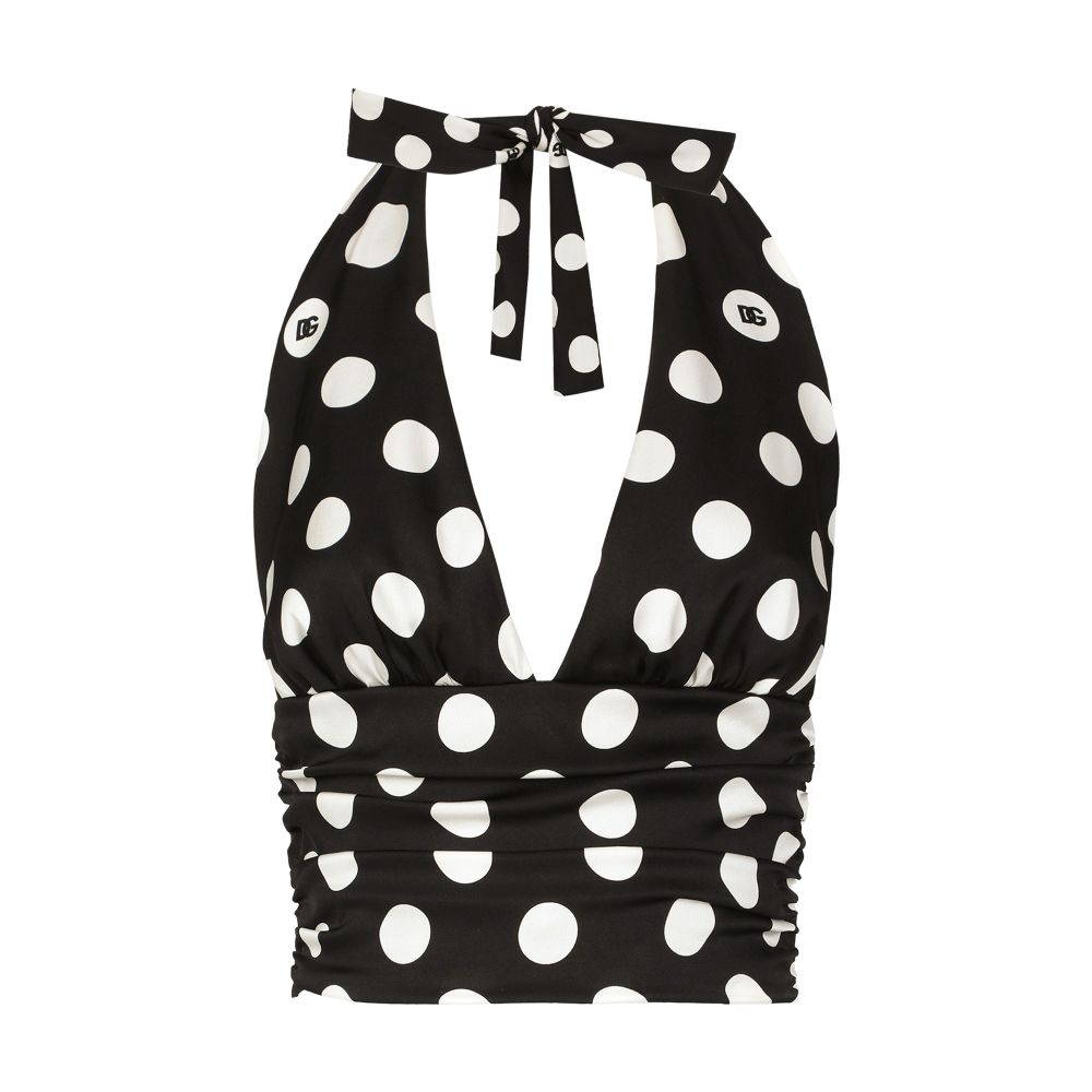 Dolce & Gabbana Polka-dot top with plunging neckline