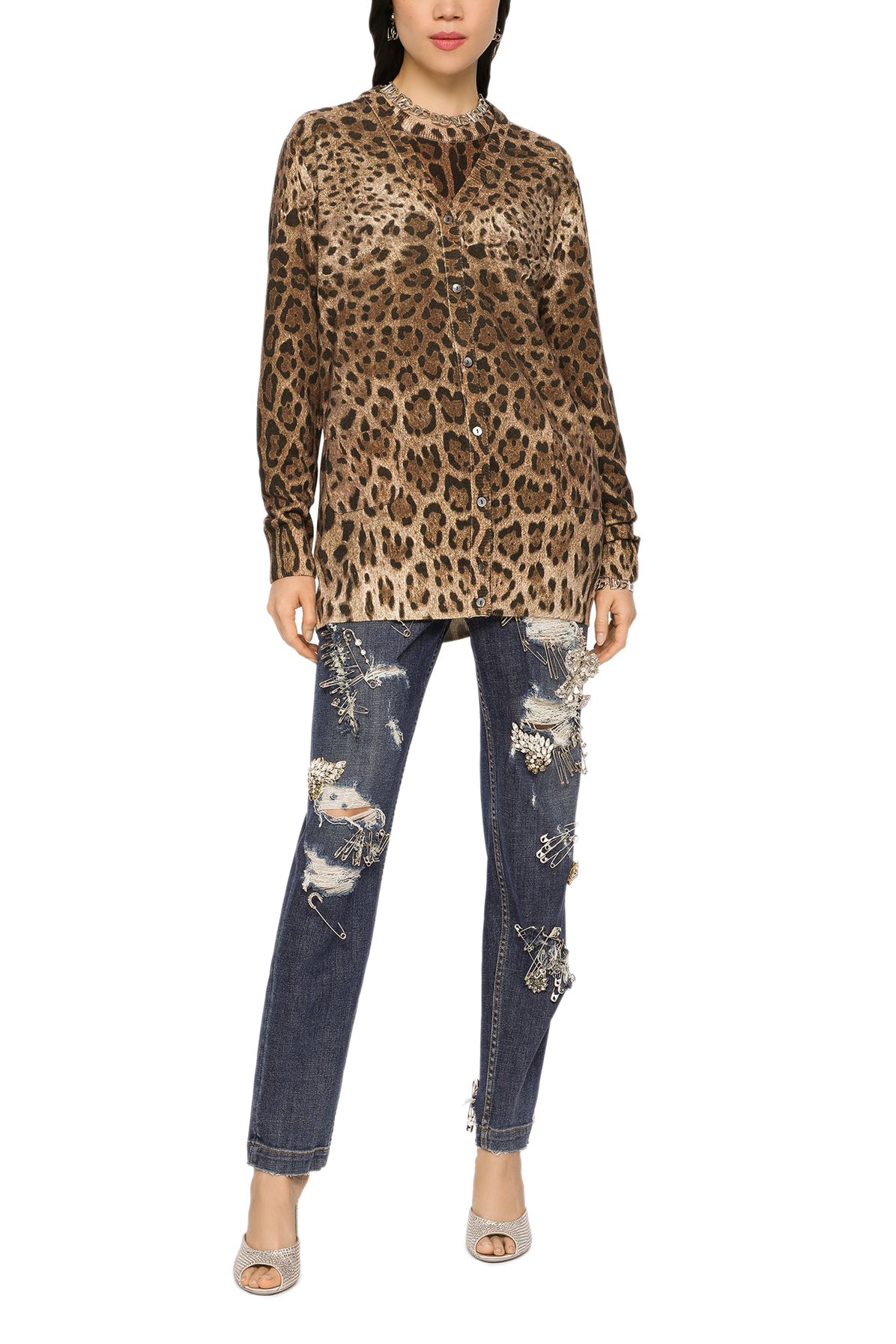 Dolce & Gabbana Leopard-print cashmere sweater