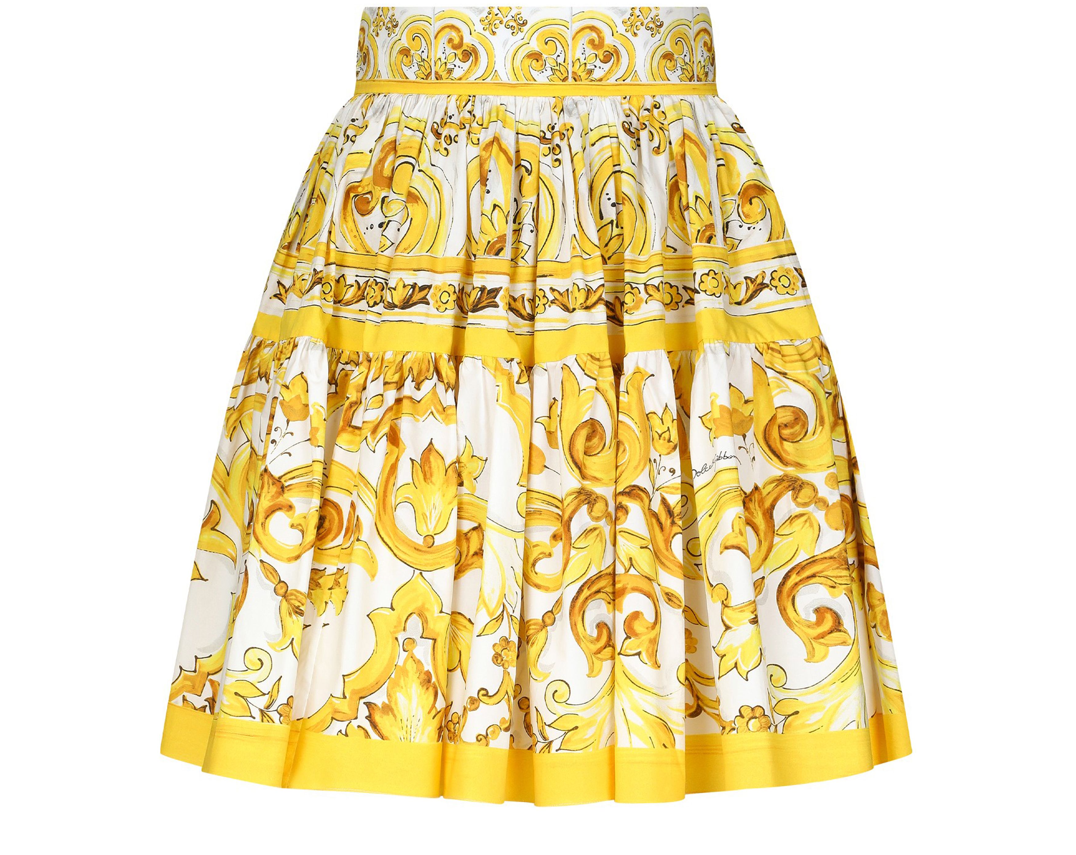 Dolce & Gabbana Majolica cotton short circle skirt