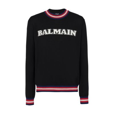 Balmain Retro Balmain Jumper In Fine Merino Knit