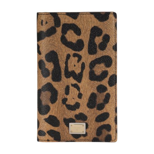 Dolce & Gabbana Leopard-print Crespo passport holder with branded plate