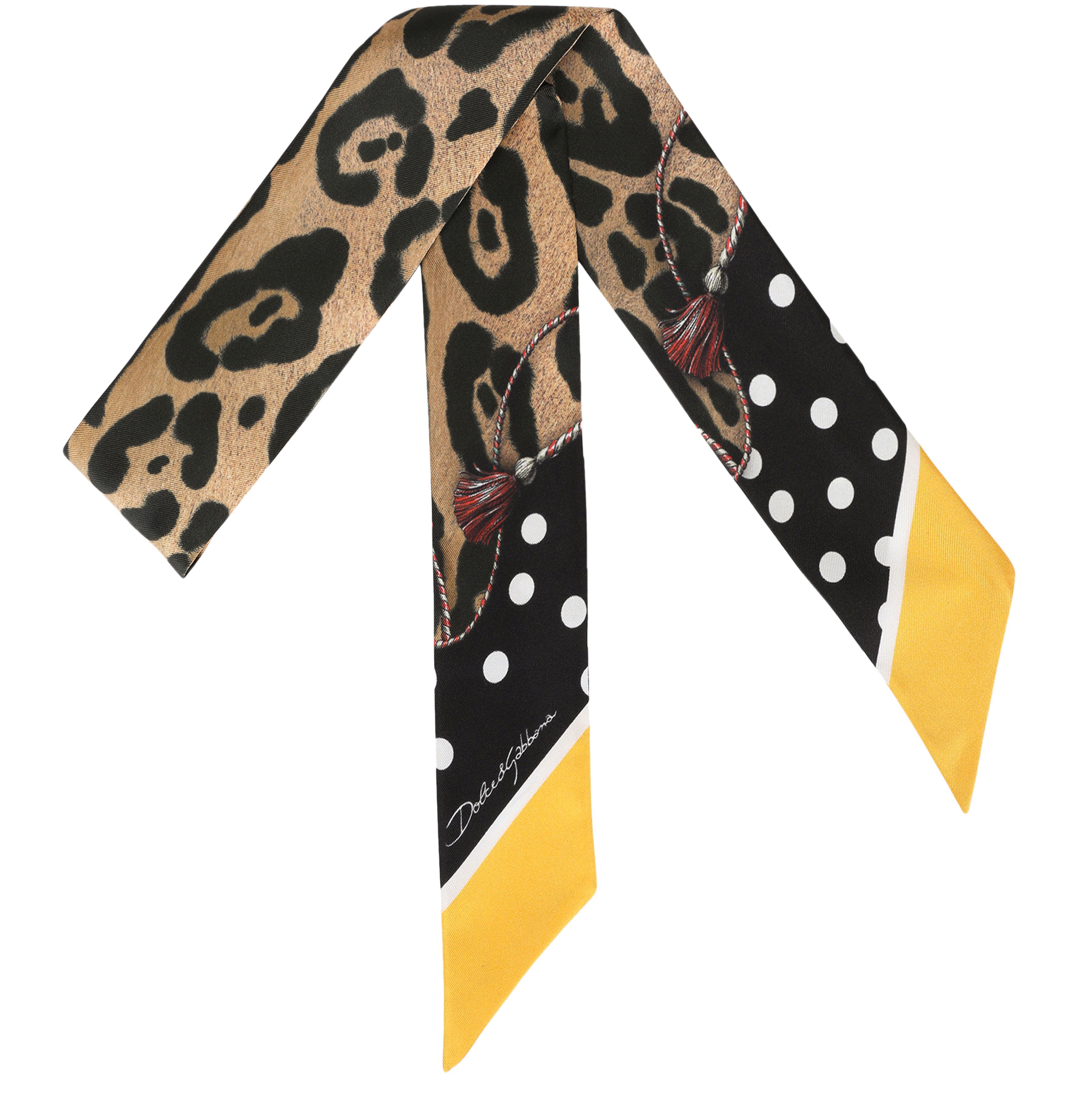 Dolce & Gabbana Leopard-print twill headscarf