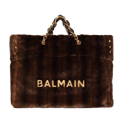 Balmain 1945 Soft Faux Fur Tote Bag