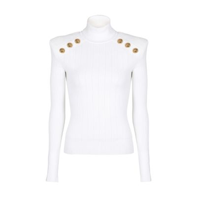 Balmain Knit sweater with gold-tone buttons