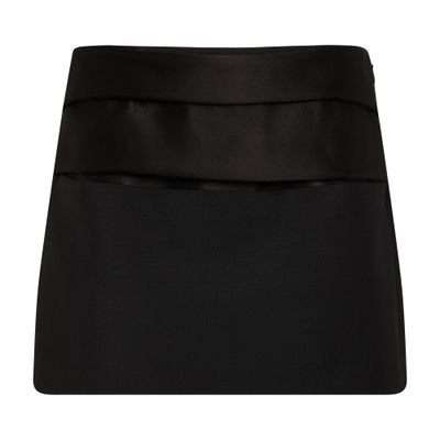 Prada Mini-skirt in satin and kid mohair