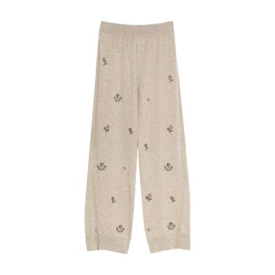 Barrie Iconic embroidered trousers in cashmere