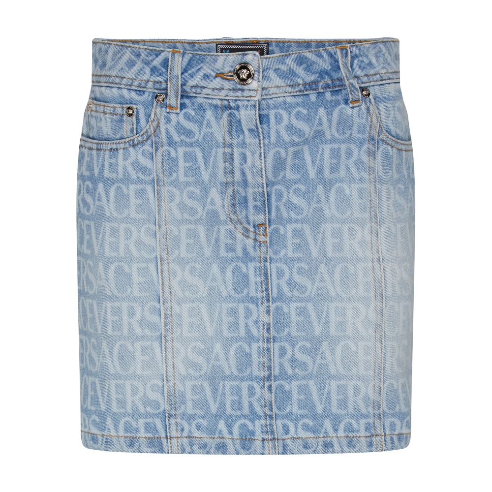 Versace Versace Allover denim mini skirt