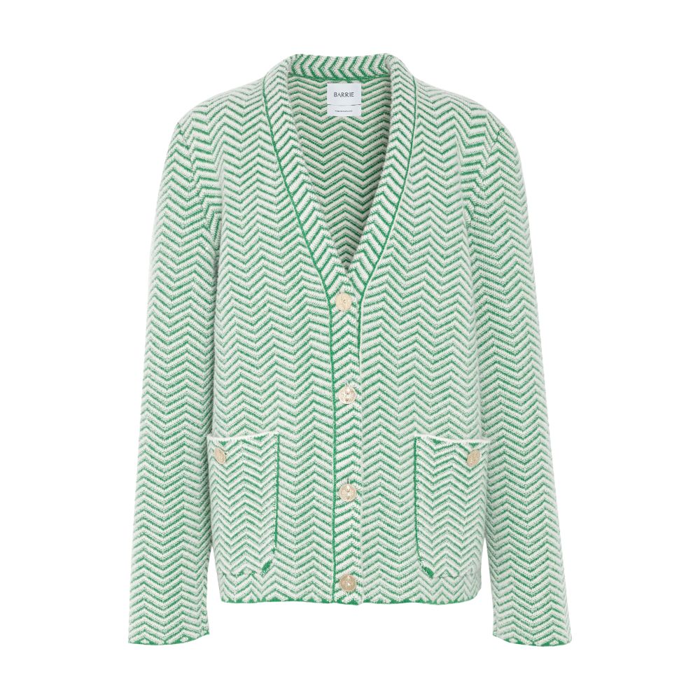 Barrie Cashmere, wool and silk tailored jacket with a chevron motif