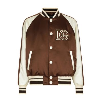 Dolce & Gabbana Technical Satin Jacket with DG Patch