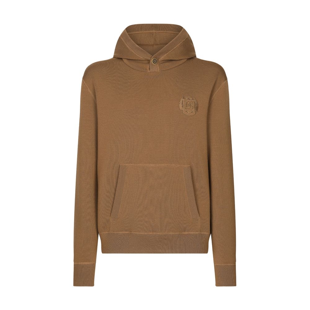 Dolce & Gabbana Wool and silk hoodie with DG patch