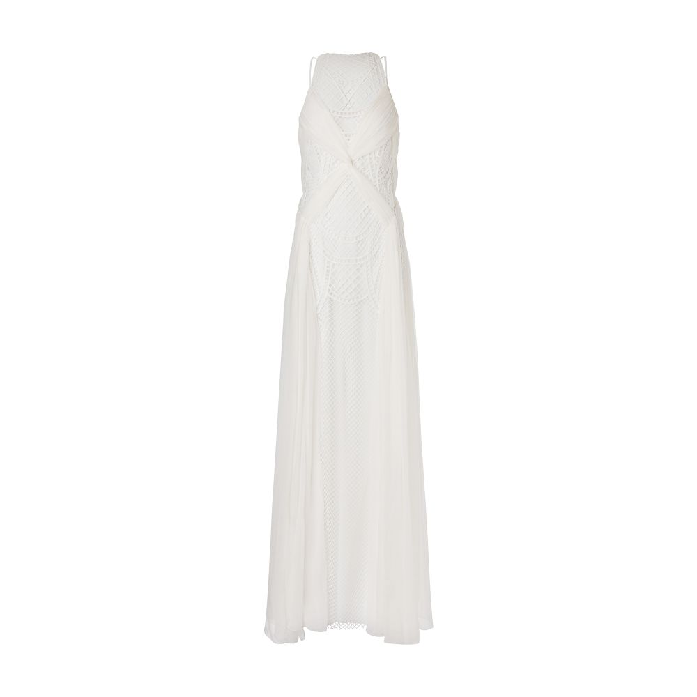 Alberta Ferretti Dress in chiffon and macramé