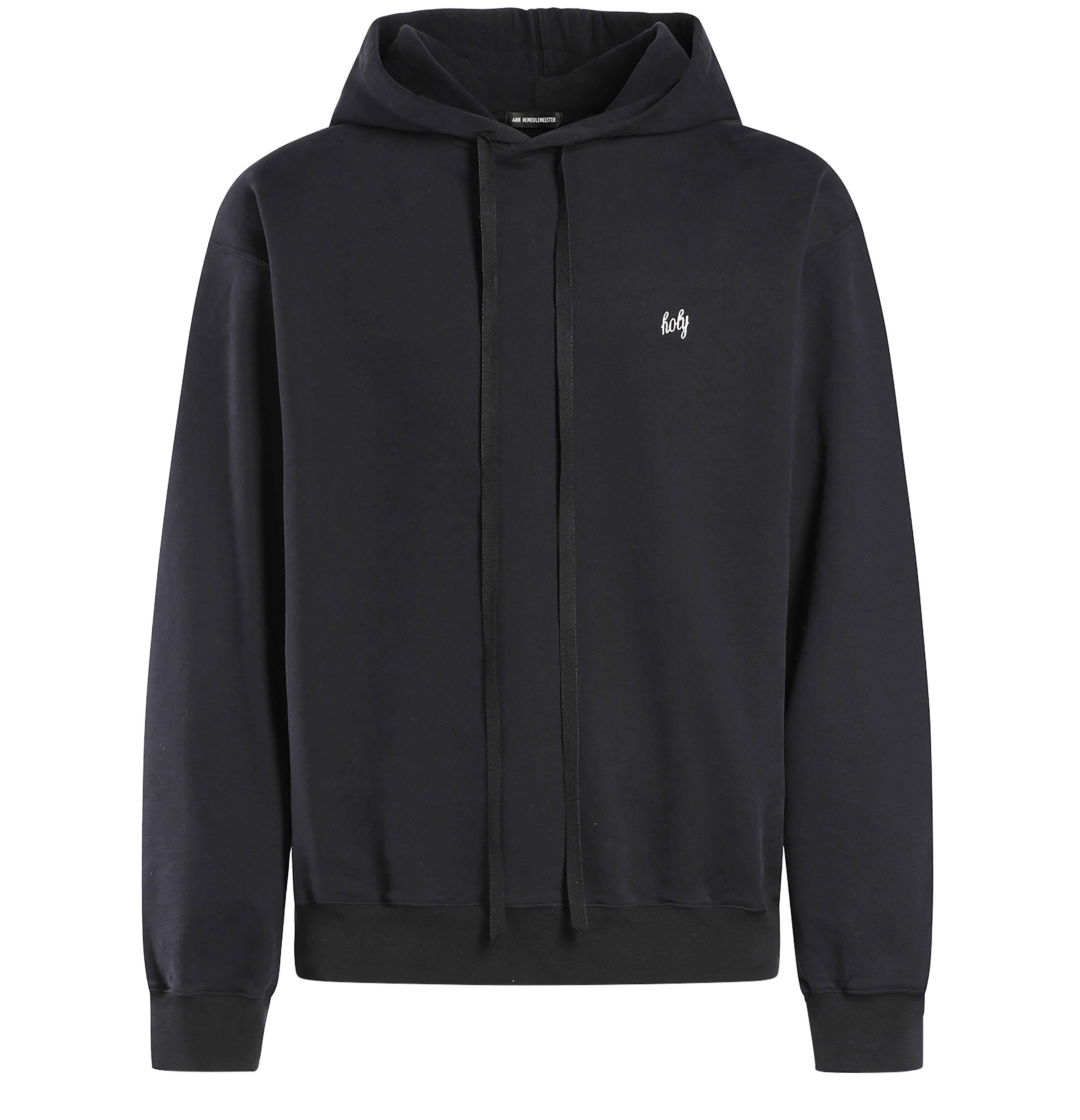 Ann Demeulemeester Christoffel standard hoody with holy embroidery