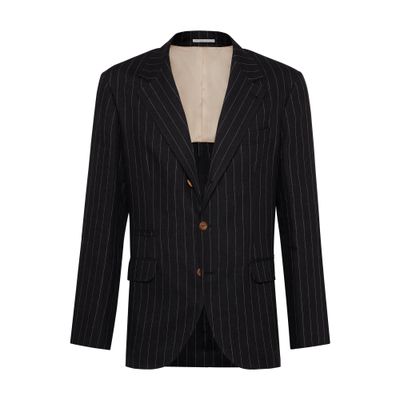 Brunello Cucinelli Deconstructed chalk stripe blazer