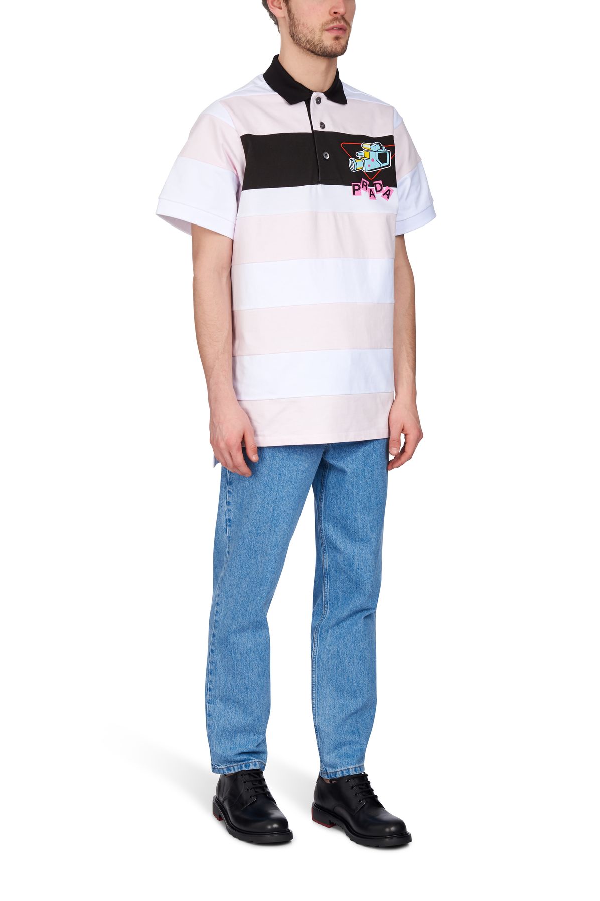 Prada Striped rugby polo shirt