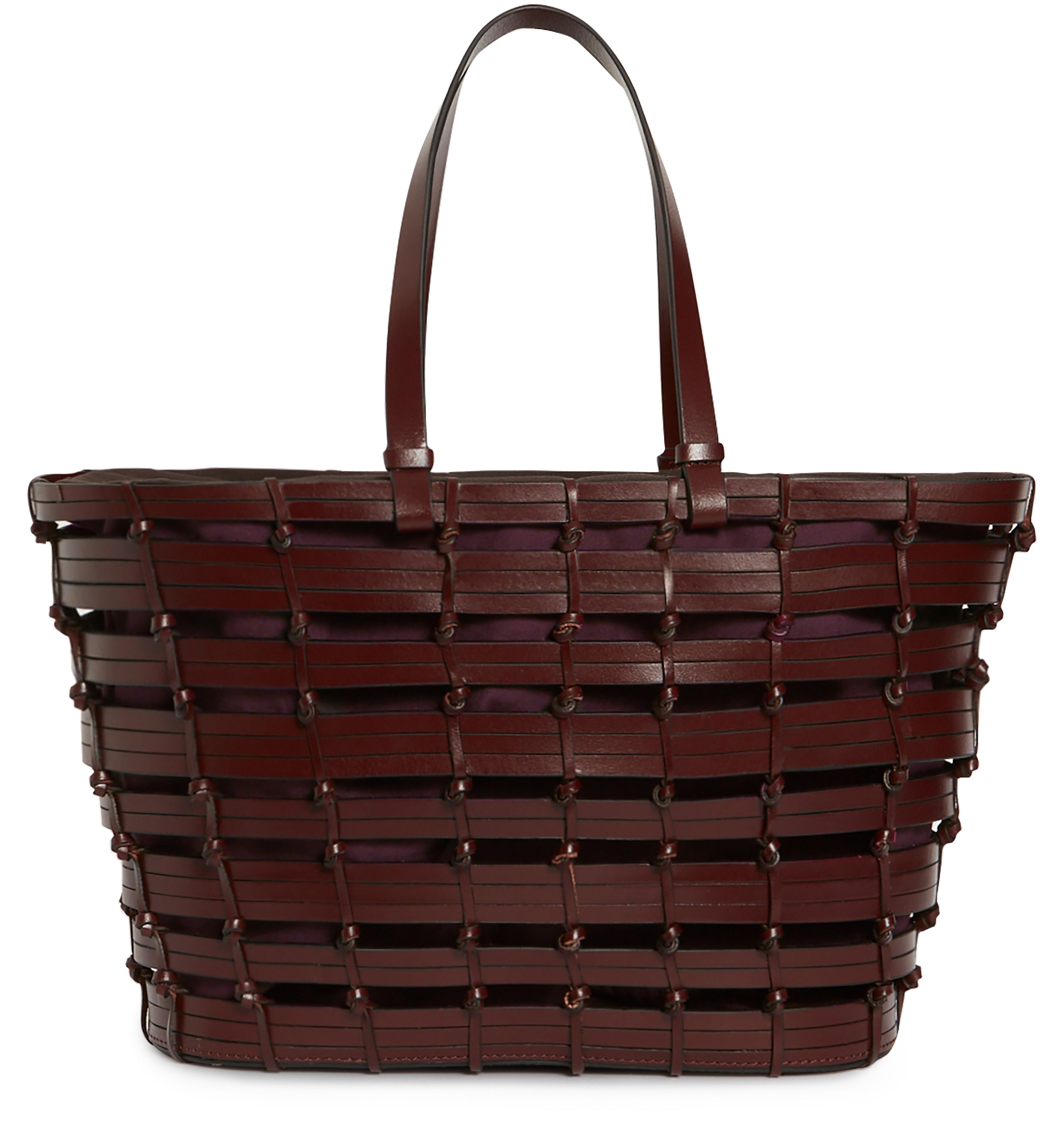  Woven leather basket