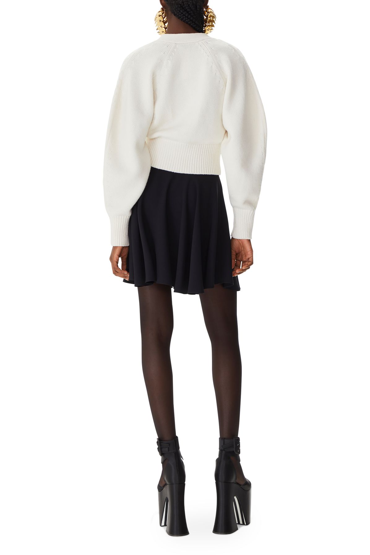 Nina Ricci Cashmere Puff Sleeve Cardigan