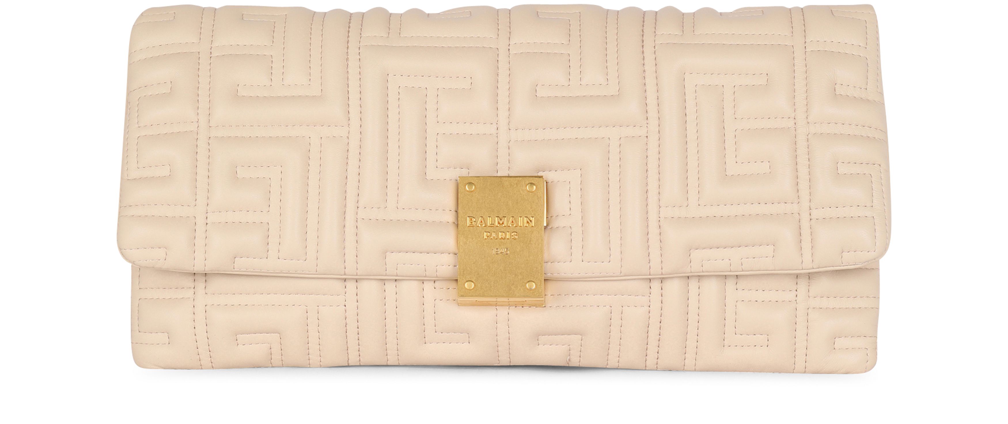 Balmain 1945 Soft quilted leather clutch bag