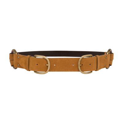 Alberta Ferretti Belt in suede calfskin with double buckle