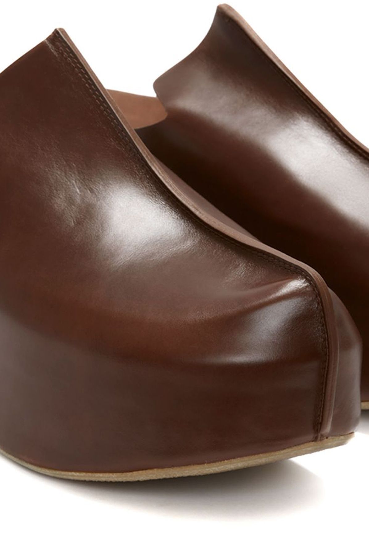  Leather platform clogs