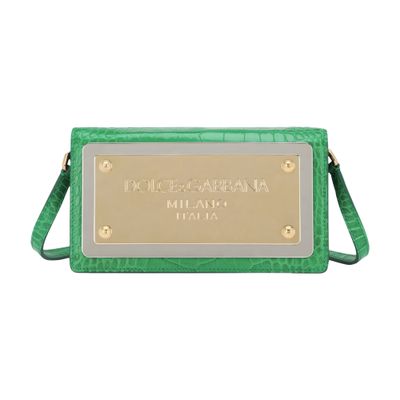 Dolce & Gabbana Phone bag with branded maxi-plate