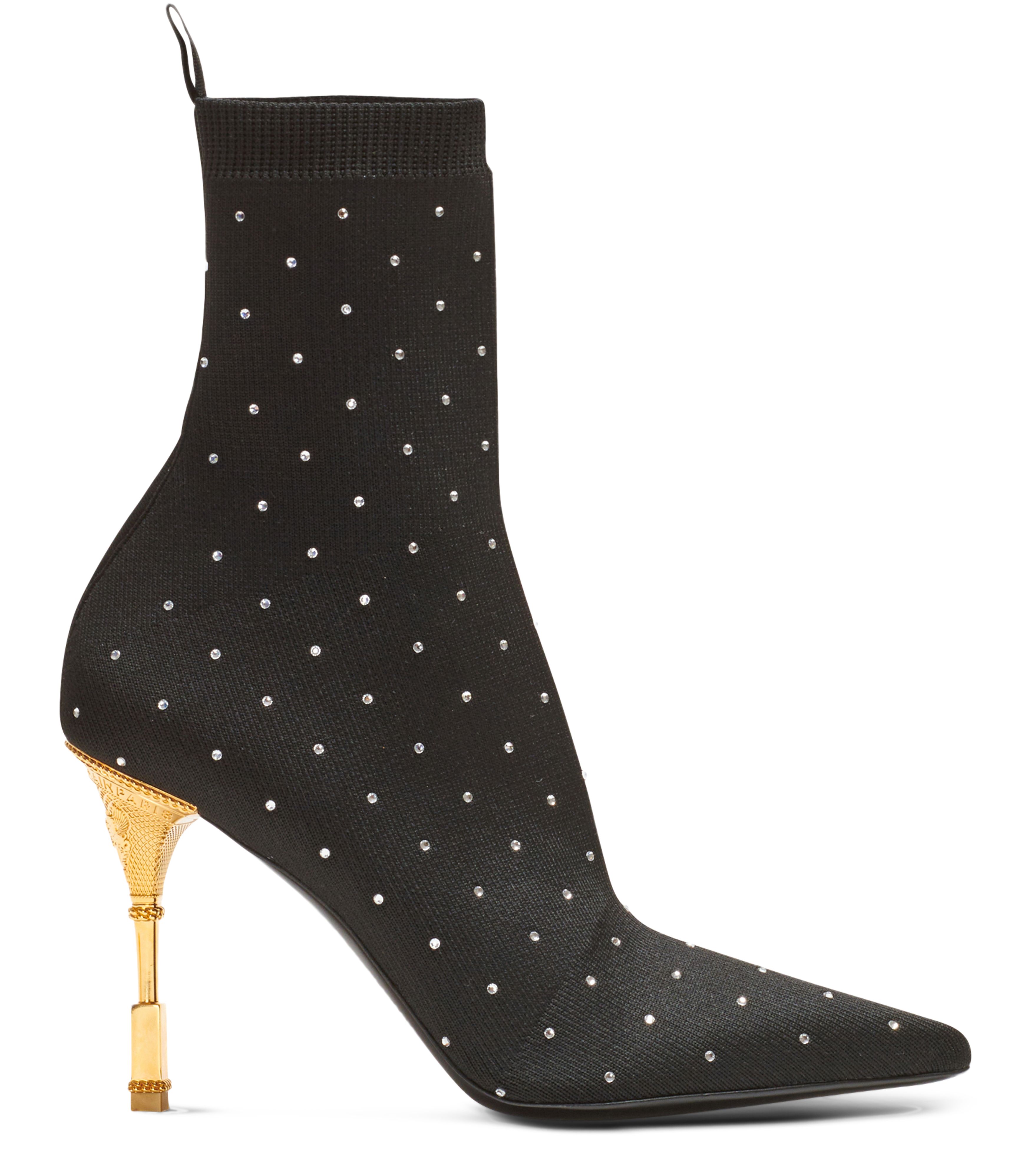 Balmain Moneta ankle boots in rhinestone mesh