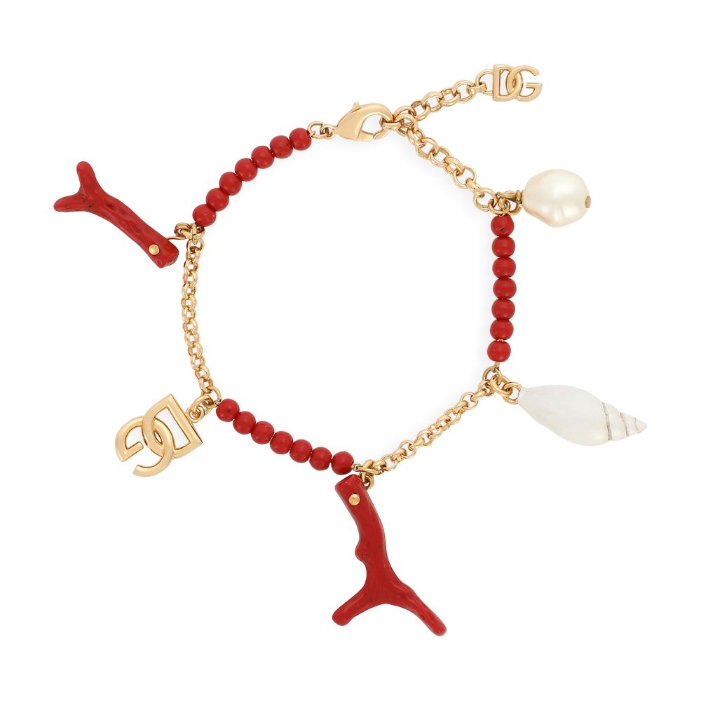 Dolce & Gabbana DG logo, shell and coral bracelet