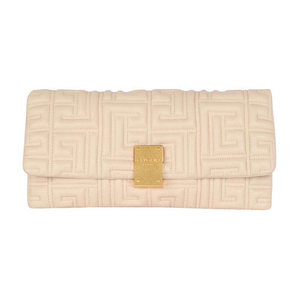 Balmain 1945 Soft quilted leather clutch bag