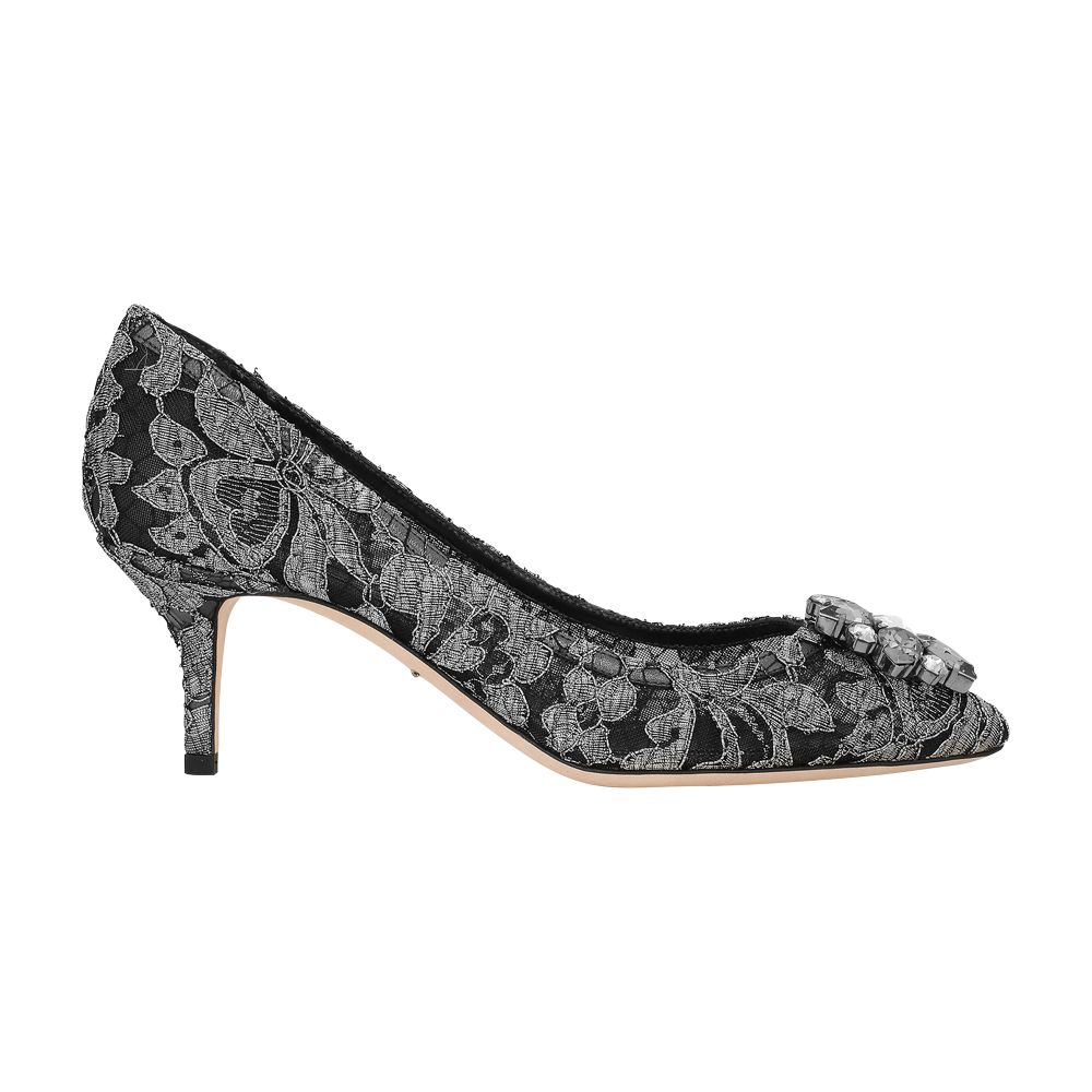 Dolce & Gabbana Lurex lace rainbow pumps with brooch detailing