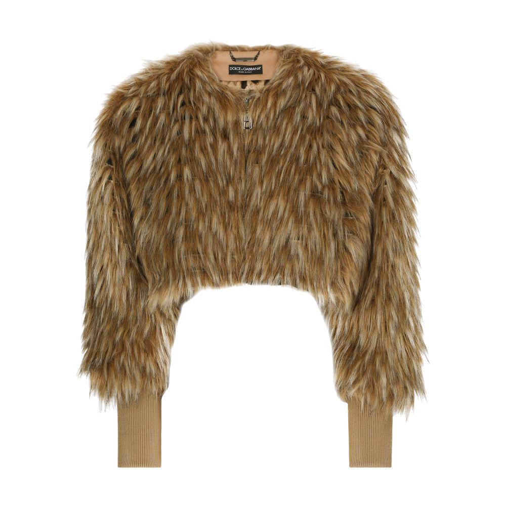 Dolce & Gabbana Short faux fur jacket