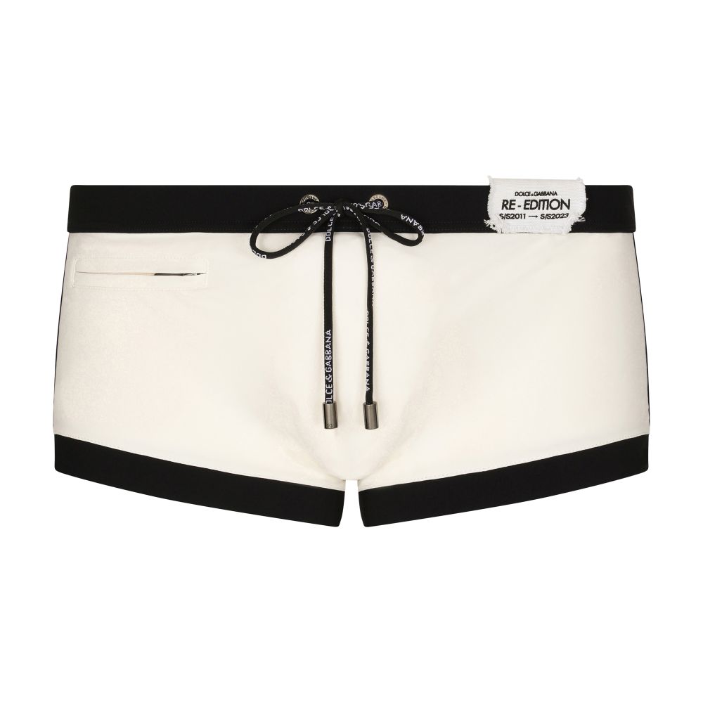 Dolce & Gabbana High-legged swim trunks with patch