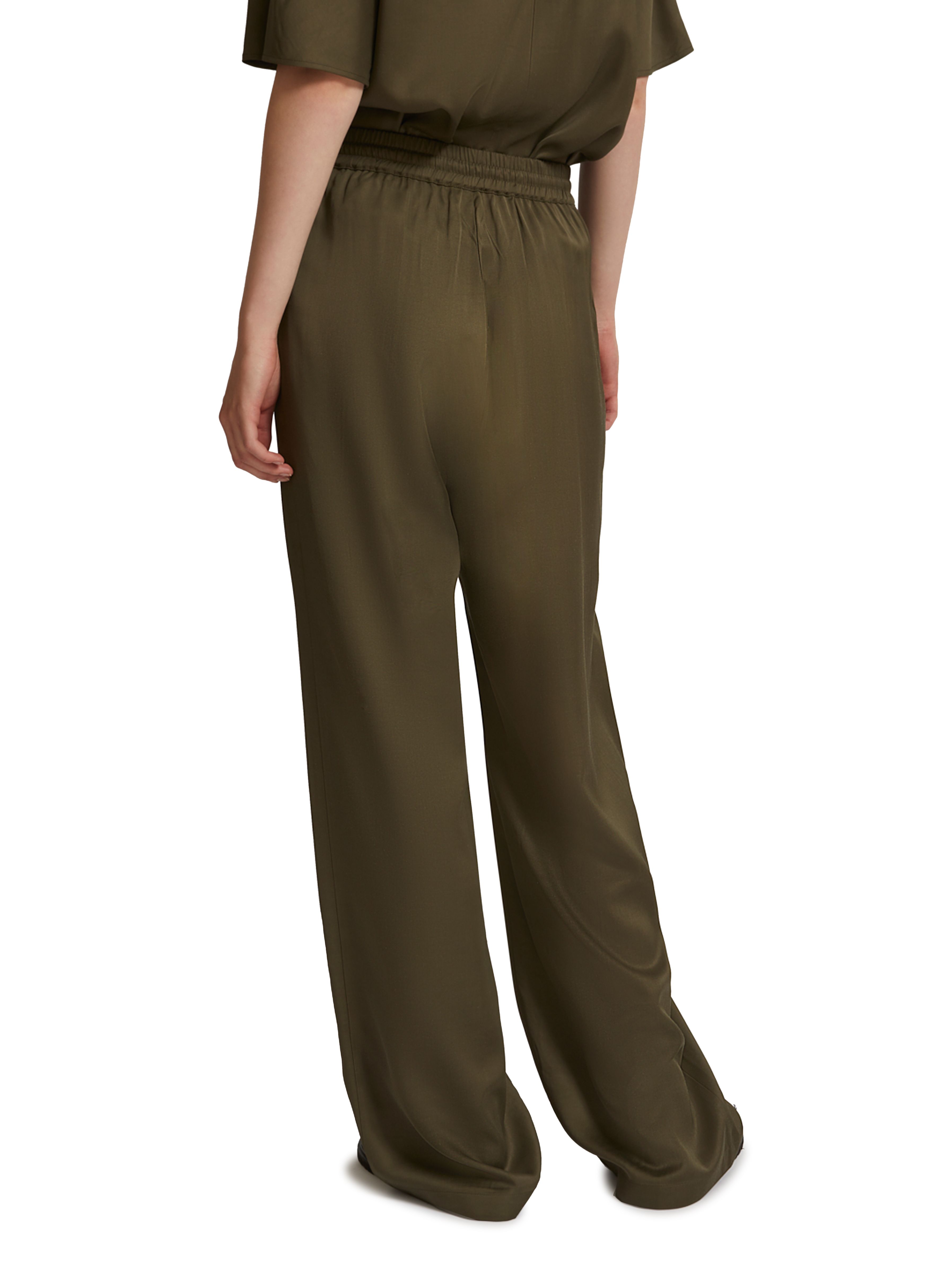 Yves Salomon Silk satin blend straight pants