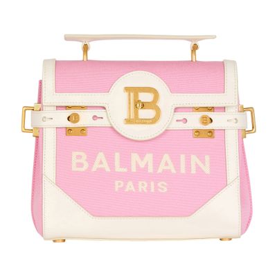 Balmain B-Buzz 23 canvas and leather bag