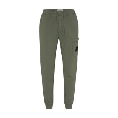 Stone Island Fleece pants with logo patch