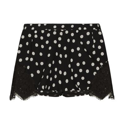 Dolce & Gabbana Polka-dot silk lace lingerie shorts