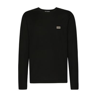 Dolce & Gabbana Long-sleeved T-shirt with logo tag